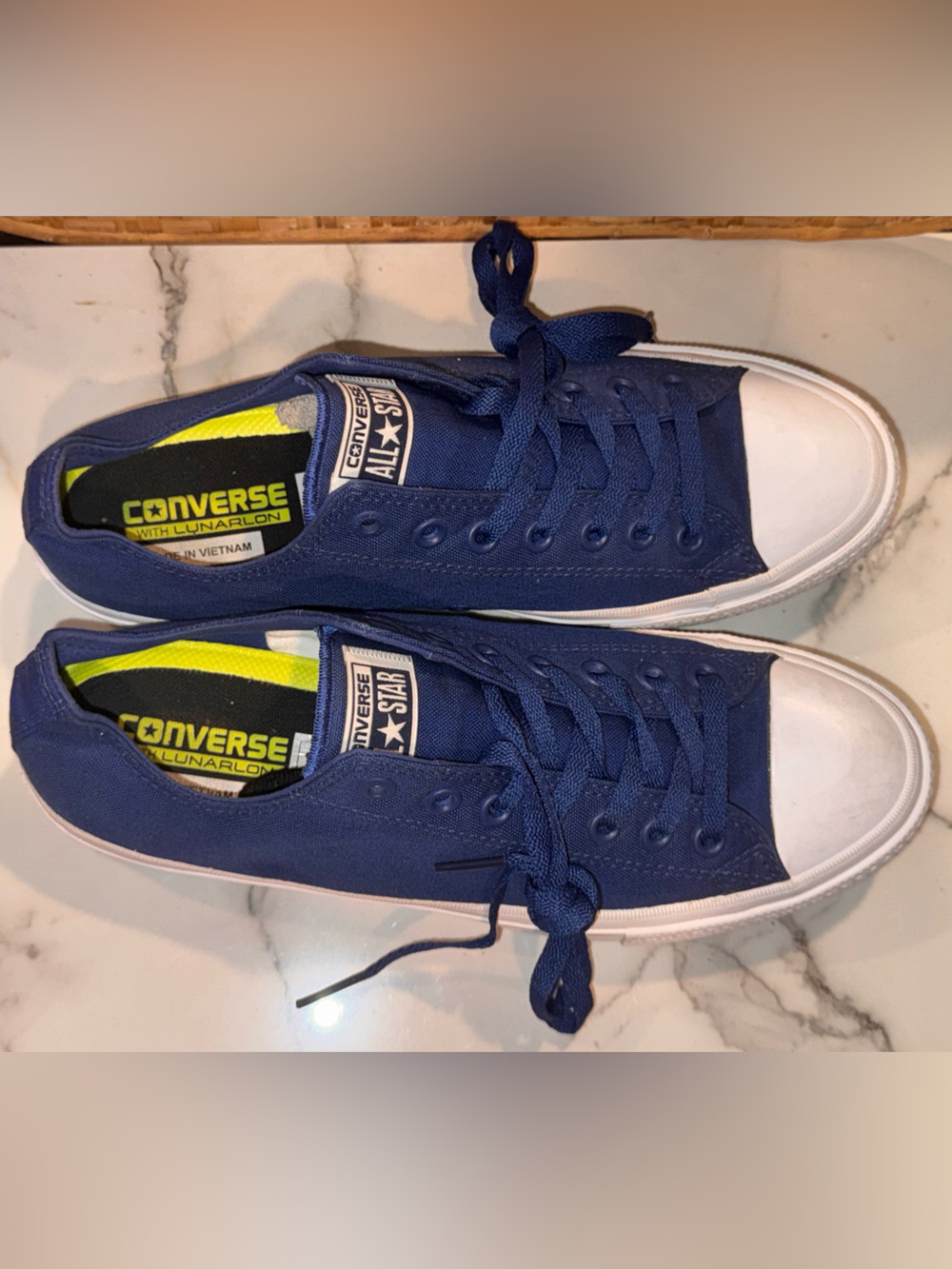 Converse Chuck Taylor 2 Ox Sodalite Blue Nike Lunarlon Low Top Sneakers Size 9.5 - Picture 3 of 8